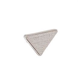 Luxury Earring studs Womens hoop Metal Geometric White Zircon Stone earrings designer for women fashion inverted triangle Engagement Hoop Wholesale stud gifts