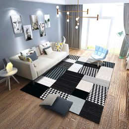 Carpets Nordic Style Black And White Geometric For Living Room Bedroom Area Rug Doormat Hallway Soft Carpet Kitchen Antiskid Mat