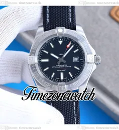 43mm A17318101B1X1 Automatic Mens Watch Steel Case Black Dial White Number Markers Leather Nylon Leather Strap Watches TWBE Timezonewatch C138A 2