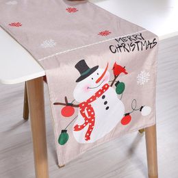 Christmas Decorations Table Flag Santa Claus Printing Process Used For Decoration