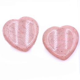Natural Rhodochrosite Palm Stone Crystal Healing Gemstone Decoration Worry Therapy Heart Shape