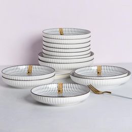 Plates Vintage Nordic Plate Sushi Chinese Ceramic Salad Dessert Dinner Christmas Breakfast Abendessen Platten Dinnerware