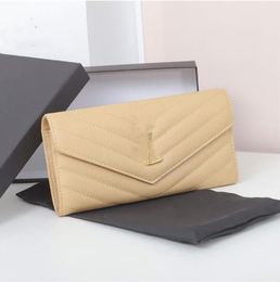 Fashion wallets for women Holders Classic caviar leather designer Purse women's simple solid Colour zipper multi-function card bag