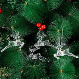 Decorações de Natal 2022 Tree Decoration Ano Transparente Snowflake Pingente Criativo Rena Ornamentos