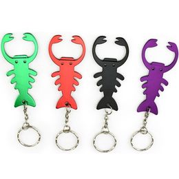 Lobster Shaped Cute Beer Wine Bottle Opener with Keychain Random Colour Creative Home Essential Kitchen Tools