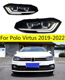 Car Headlights For Polo Virtus 20 17-2021 New Polo Daytime Running Light Fog Parking Lamps Auto Part Assembly