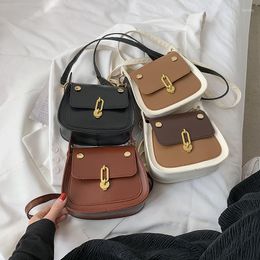 Evening Bags Korean Version Trendy Women Fashion Shoulder Bag Hit Colour Messenger PU Leather Car Line Mini Square