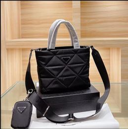 Nylon bags ladies small handbag 3 in 1 Diamond Lattice women shoulder crossbody bag with long strap and Coin Pocket