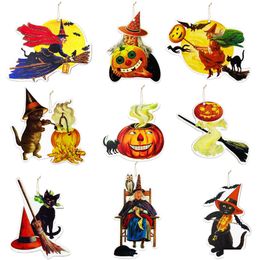 Christmas Decorations Christmas Decorations Halloween Ornaments Vintage Witches Hanging Wooden Tree Retro Pumpkin Ghost Black Cat Pe Dhokj