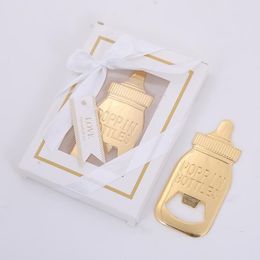 Baby Shower Return Gifts for Guest Supplies Poppin Baby Bottle Shaped Bottle Opener with gift box packaging Wedding Favours Party Souvenirs RRE14946