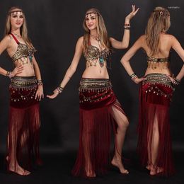 Stage Wear Women Tribal Belly Dance Costume On Sale 3 Color Perut Tari Kostum Bellydance Set Bra & Belt