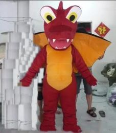 2022 new yellow dragon mascot costume with wings for adult to wear for sale