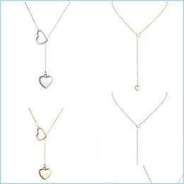 Pendant Necklaces Love Heart Womens Necklace Jewelry Plated Gold Women Fashion Chain Metal Collarbone Necklaces Valentine Day 1 7By Dhwt6