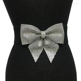 Belts Elastic Wide Ladies Rhinestone Bowknot Korean Style Bride Dresses Accessories High Quality Decoration Handmade Waist BeltsBelts