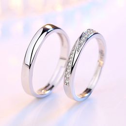 925 Silver Jewelry Fashion Woman Opening Ring Anniversary Wedding Engagement Couple Ring