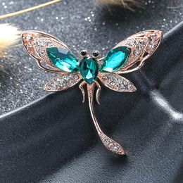 Brooches High Quality Crystal Dragonfly For Women Rhinestone Jewellery Scarf Lapel Pins Insect Brooch Antique Accessories Corsage