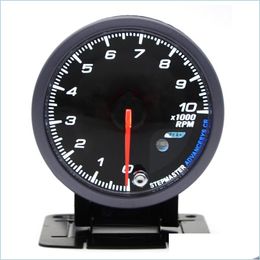 Tachometer 60Mm Car Tachometer 0-10000 Rpm Gauge Black Face Metre With White Amber Dual Led Lighting Drop Delivery 2022 Mobiles Mo Dhxjr
