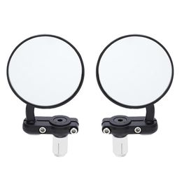 Specchietti per moto 2Pcs Specchietto per moto Alluminio Nero 22Mm Manubrio Fine Specchi retrovisori laterali Accessori motore Drop Delivery 20 Dh4G6