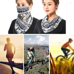 Bandanas 1Pc Flower Pattern Women Sport Scarf Bandana Chiffon Summer Face Mouth Neck Snood Sunscreen Hiking Cycling