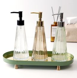 Storage Bottles Conical Modern Liquid Shampoo Dispenser Glass Hand Soap Bottle With Pump Body Wash Press Type Container Home Bathroom