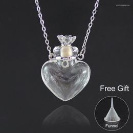 Pendant Necklaces 1PC Glass Heart Vial Cremation Necklace Ash Case Holder Keepsake Memorial Jewellery Urn For