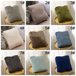 fatchan 45x65cm Thicken Polyester Blankets Solid Colors Soft Warm Plush Winter Lazy Office Bed Sofa Blanket Home Accessories BH7718 TYJ