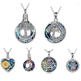 Pendant Necklaces Tree Of Life Urn For Ashes Sterling Silver Crystal Cremation Jewellery Memory Women Men