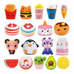 Jumbo Toys Kawaii Fries Panda Squishy Cake Deer Milk Squeeze Toys Slow Rising Cream Scented Antistress Child Kid Baby Toys B1013