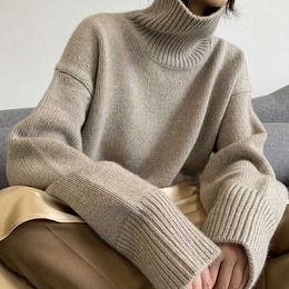 Women's Knits Tees Knitted Office-lady Sweater Women Loose Turtleneck Casual Pullover Female Winter Cashmere Sweater Tops Jumper Truien Dames 23524 T221012