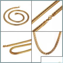 Chains Rope Chain Gold Miami Mens Cuban Curb Link Necklace24 167 U2 Drop Delivery 2022 Jewelry Necklaces Pendants Dhgqz