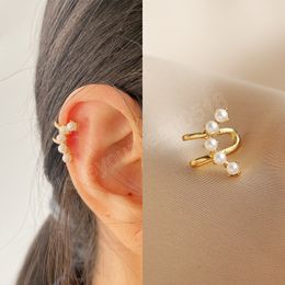Fashion Ear Cuff No Piercing Ear Clip Earrings for Women Girls Gold Color Pearl Earcuff Ear Wrap Jewelry Gift