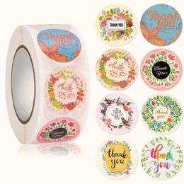 Gift Wrap 500pcs Thank You Stickers Flower Thanks Seal Labels For Small Business Owners Sellers Baking Packaging Stationery Y5GB