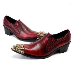 Classic Outdoor 843 Fashion Loafers Shoes Men Dress Slip on Formal Leather for Gold Club Party Business 876 67 5