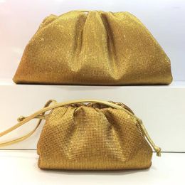 Evening Bags High End Women Designer Clutch Bag Ladies Dumpling Handbag Crystal Diamond Shoulder Cloud Purse