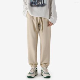 Men's Pants Vintage Cotton Elastic Flexible Khaki Sweatpants Pure Color Men's Winter Clothing Women's SportsPants Joggers 2022