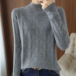 Women's Knits Tees Ladies Half Turtleneck Sweater Fall/Winter 2021 New Cashmere Pullover Casual Knitted Top Large Size Long Sleeve Women's Jacket T221012