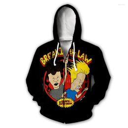 Men's Hoodies Phechion Men/Women's Beavis And Butt-head 3D Print Casual Zipper Coat Hip Hop Tops Sports Zip Hoodeds B26