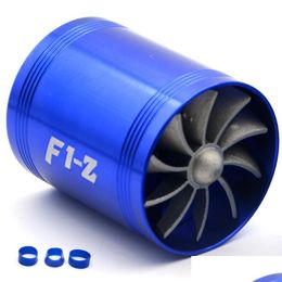Turbochargers Double Turbine Turbo Charger Air Intake Gas Fuel Saver Fan Car Supercharger Drop Delivery 2022 Mobiles Motorcycles Par Dh8Ck