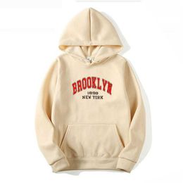 Men's Hoodies Sweatshirts 2022 Brooklyn New York 1898 Men's/Women's Hoodie Jacket Korean Fashion Block Colour Unisex Streetwear Harajuku Oversize Top T221008