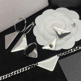 Triangle Designer Necklace Earrings Ring For Women Silver Black Pearl Diamond Jewellery Set