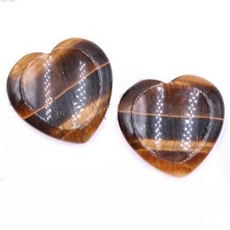 Natural Tiger eye Palm Stone Crystal Healing Gemstone Decoration Worry Therapy Heart Shape