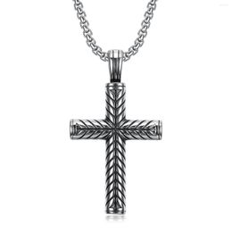 Pendant Necklaces Religious Christian Jewellery Necklace Stainless Steel High Polished Silver Jesus Christ Cross For Men Women