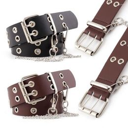 Belts DHL Or Fedex 50pcs/lot Women Imitation Leather Pin Buckle Belt Punk Wind Jeans Fashion Decorative Chain