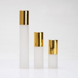 500pcs 10ml 5ml 3ml Perfume Roll On Glass Bottle Frosted Clear with Metal Ball Roller Essential Oil sample Vials