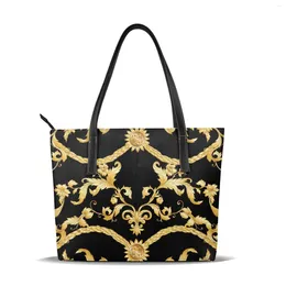 Evening Bags NOISYDESIGNS Golden Vintage Luxury Summer Tote Bag Ladies Fashion Women Shoulder Feminine Casual Flower