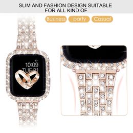 Luxury full Diamond metal Bracelet strap For iWatch Ultra 49mm series 8 7 6 SE 5 4 3 42mm 44mm fashion Steel Watchband Fit Apple Watch Bands 41mm 45mm 40mm 38mm