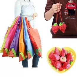 Lindas bolsas de compras de fresas Tote plegable Eco reutilizable Bolsa de comestibles bolsas de bolsas reutilizables Bolsas de compras ecológicas B1013