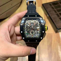 Luxuriöse Herren-Mechanische Uhr Milles Business Leisure Rm11-03 Automatische schwarze Stahlgehäusebandmode Schweizer Uhrwerk Armbanduhren