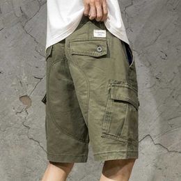Men's Shorts Casual Men Army green Pocket Cargo Bermuda Pants Oversize Sport Running Streetwear 2022 New G221012