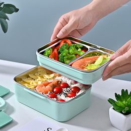 Dinnerware Sets Portable Cartoon Lunch Box Stainless Steel Bento Double Layer Container For Kid Picnic School Work